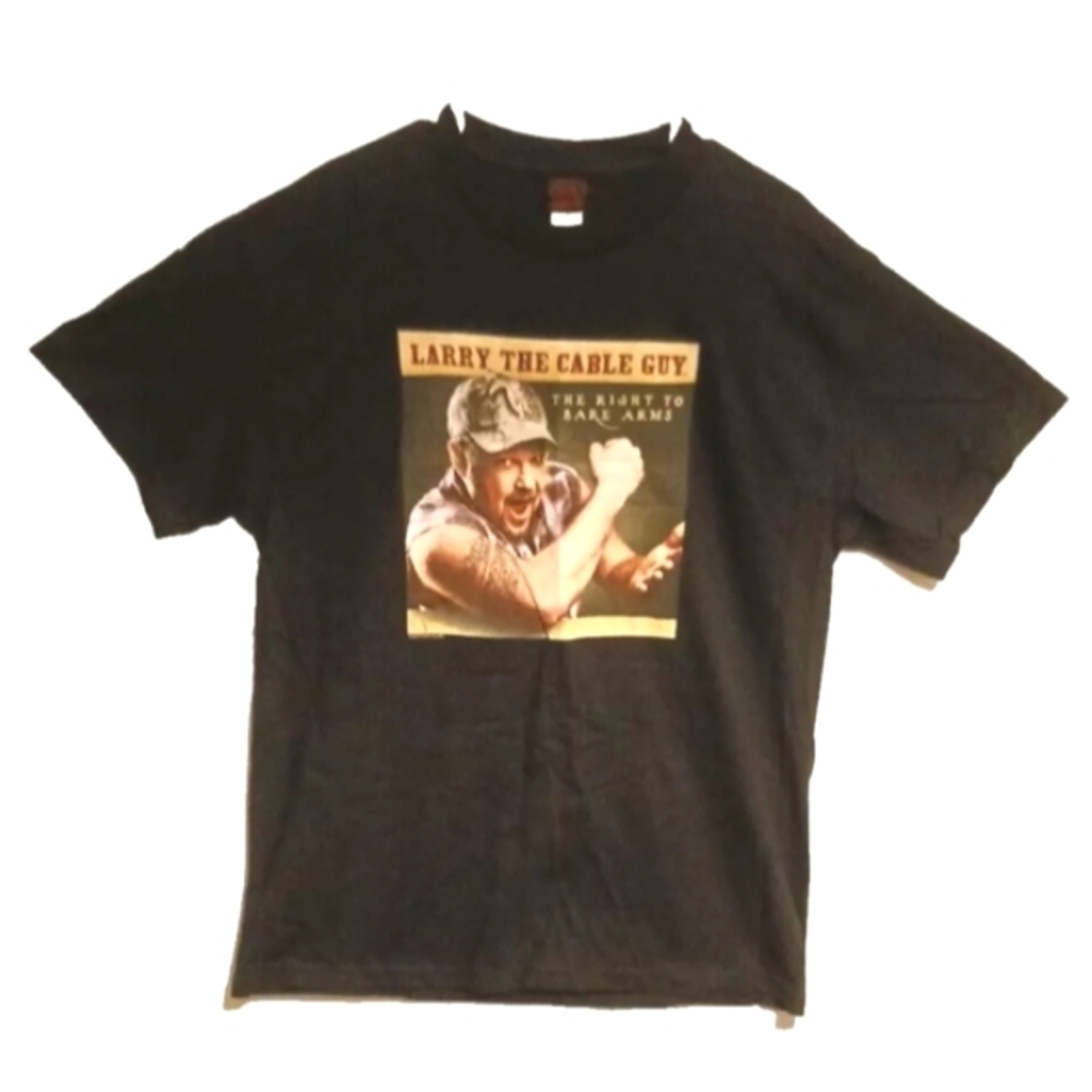 Larry The Cable Guy Black Graphic T-Shirt Size Large - The Right To BARE Arms